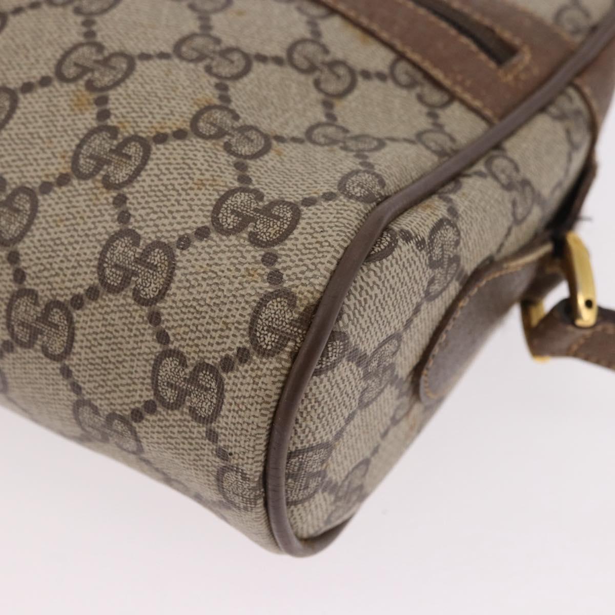 GUCCI GG Supreme Web Sherry Line Bag PVC Beige Gold 119 02 004 Auth 191933