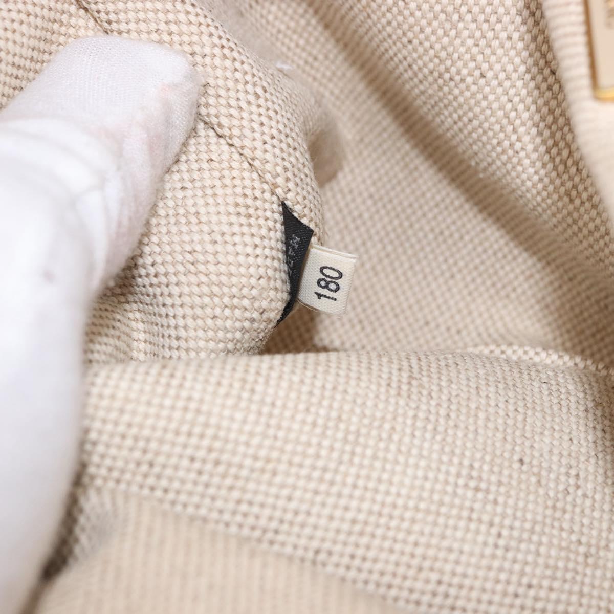 PRADA Hand Bag Canvas Beige Gold Auth 191935