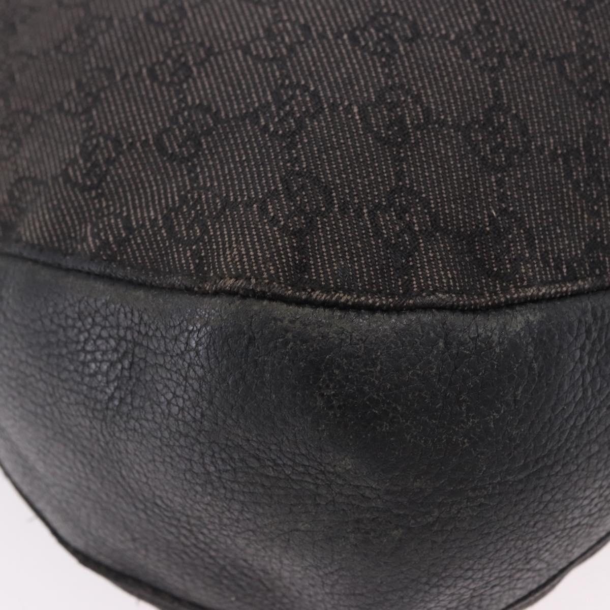GUCCI GG Canvas Hand Bag Outlet Black Silver 179777 Auth 191936