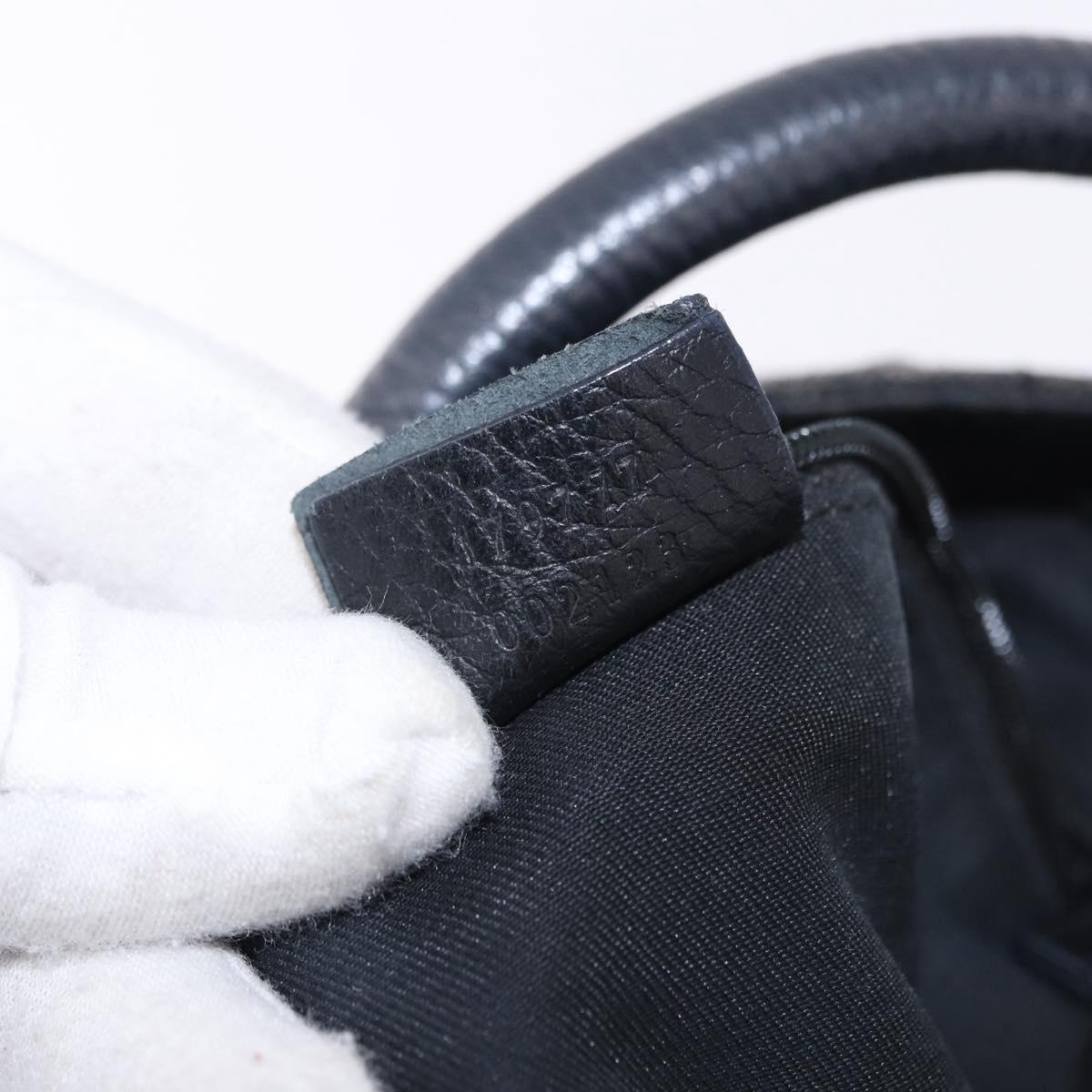 GUCCI GG Canvas Hand Bag Outlet Black Silver 179777 Auth 191936