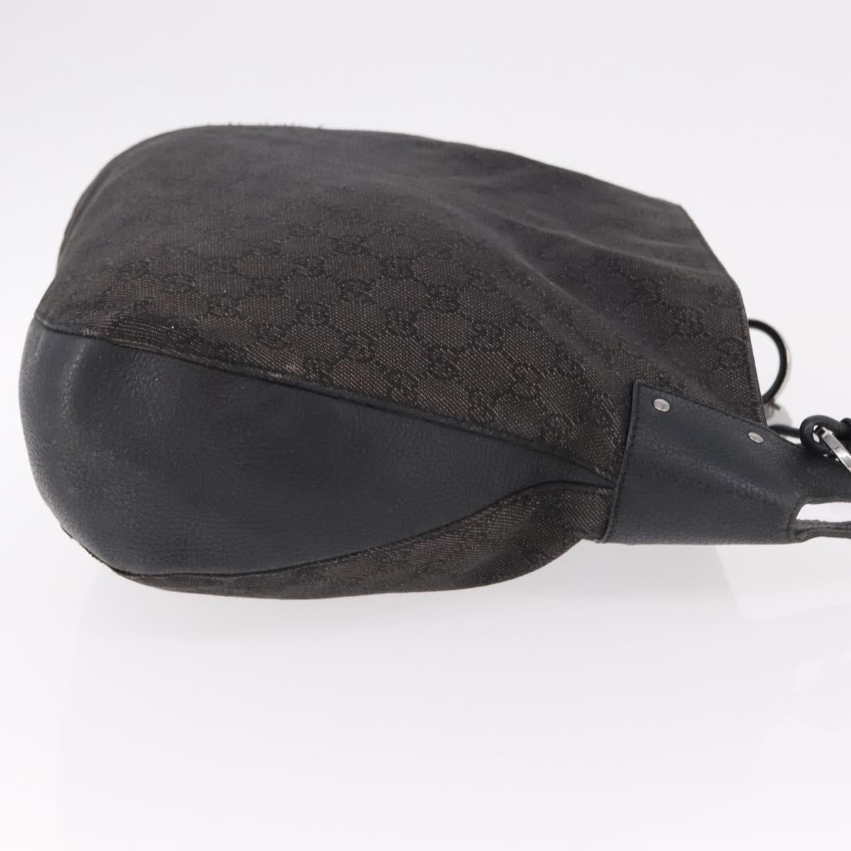 GUCCI GG Canvas Hand Bag Outlet Black Silver 179777 Auth 191936