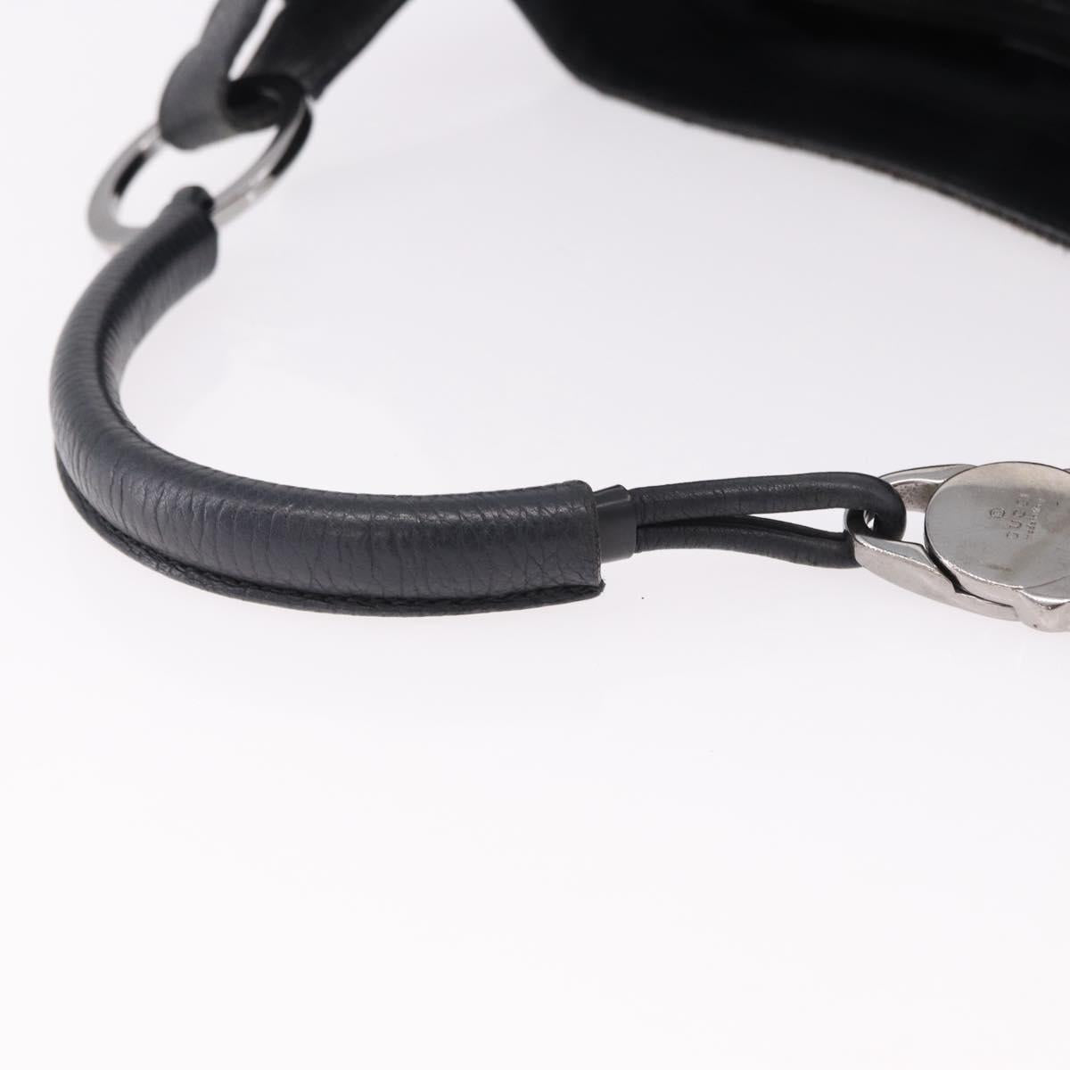 GUCCI GG Canvas Hand Bag Outlet Black Silver 179777 Auth 191936
