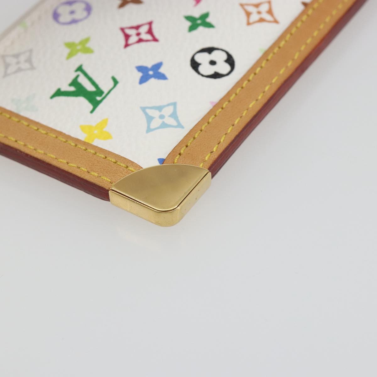 LOUIS VUITTON Multicolor Pochette Cles Coin Purse White M92655 LV Auth 191953V