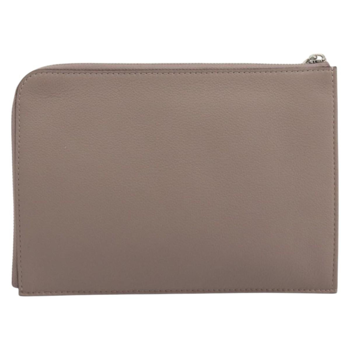 LOUIS VUITTON Pochette Jules PM Clutch Bag Leather Taupe R99760 LV Auth 191954V