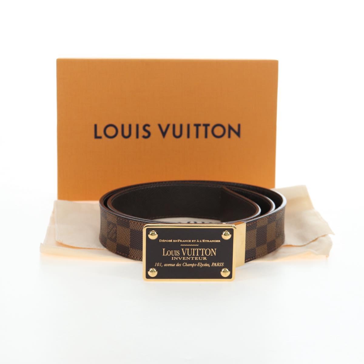 LOUIS VUITTON Damier Ebene Ceinture Anne Van Tours Belt M9677 LV Auth 191957V