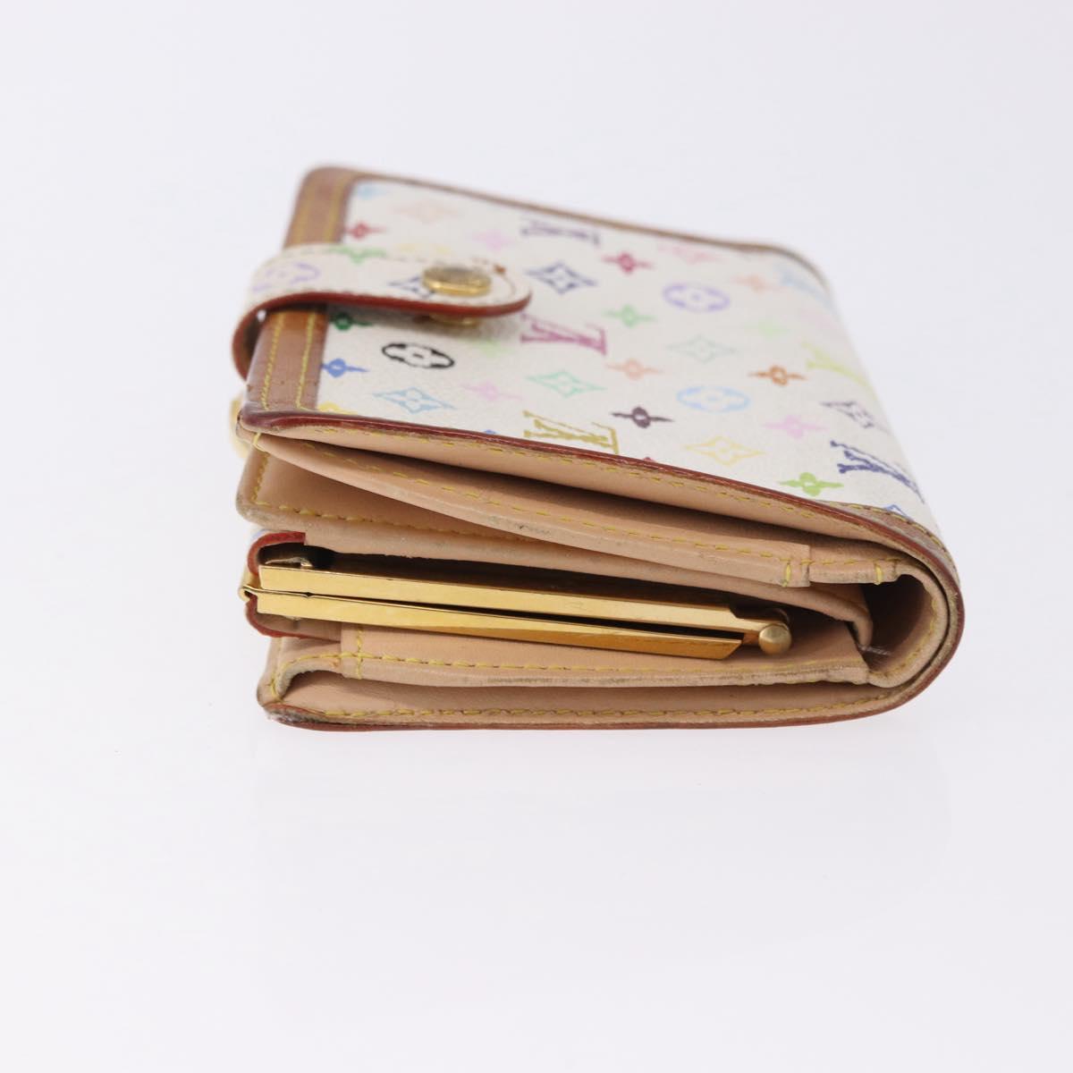 LOUIS VUITTON Multicolor Porte MonnaieViennois Wallet White M92987 Auth 191958