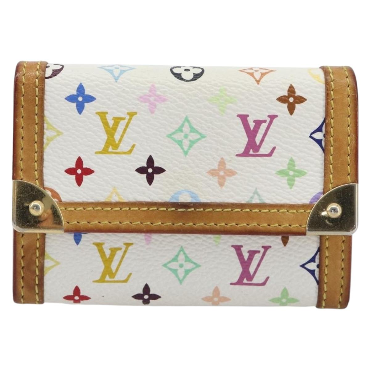LOUIS VUITTON Multicolor Porte Monnaie Pla Coin Purse M92657 LV Auth 191959