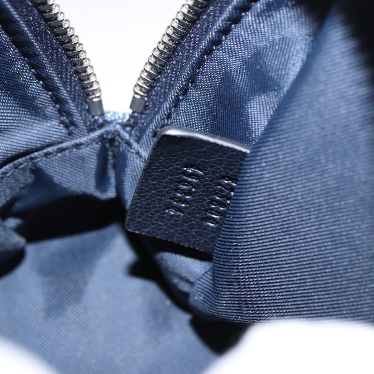 GUCCI GG Canvas Pouch Denim Blue Silver 875800 Auth 191961V