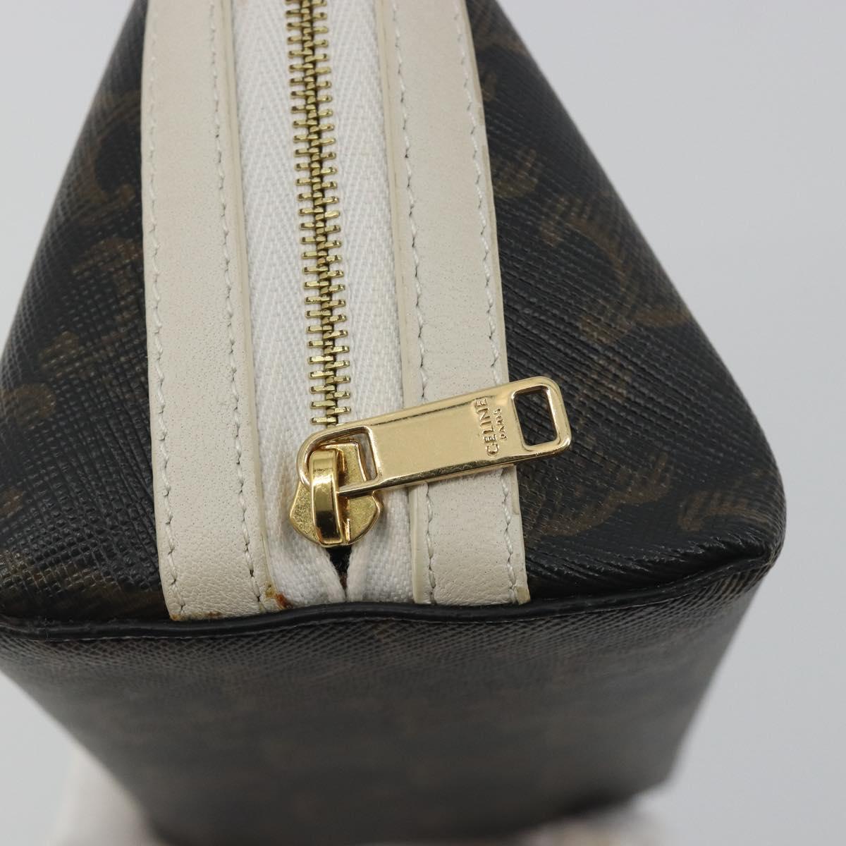 CELINE Triomphe Chain Shoulder Bag PVC Black Gold Auth 191964A