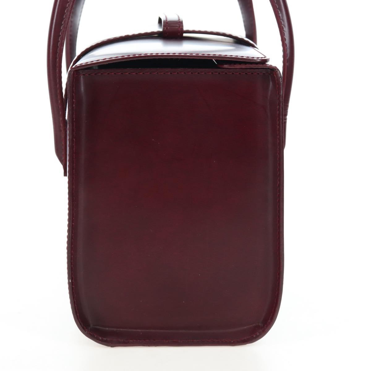 CARTIER PANTHERE Hand Bag Leather Bordeaux Silver Auth 191965V
