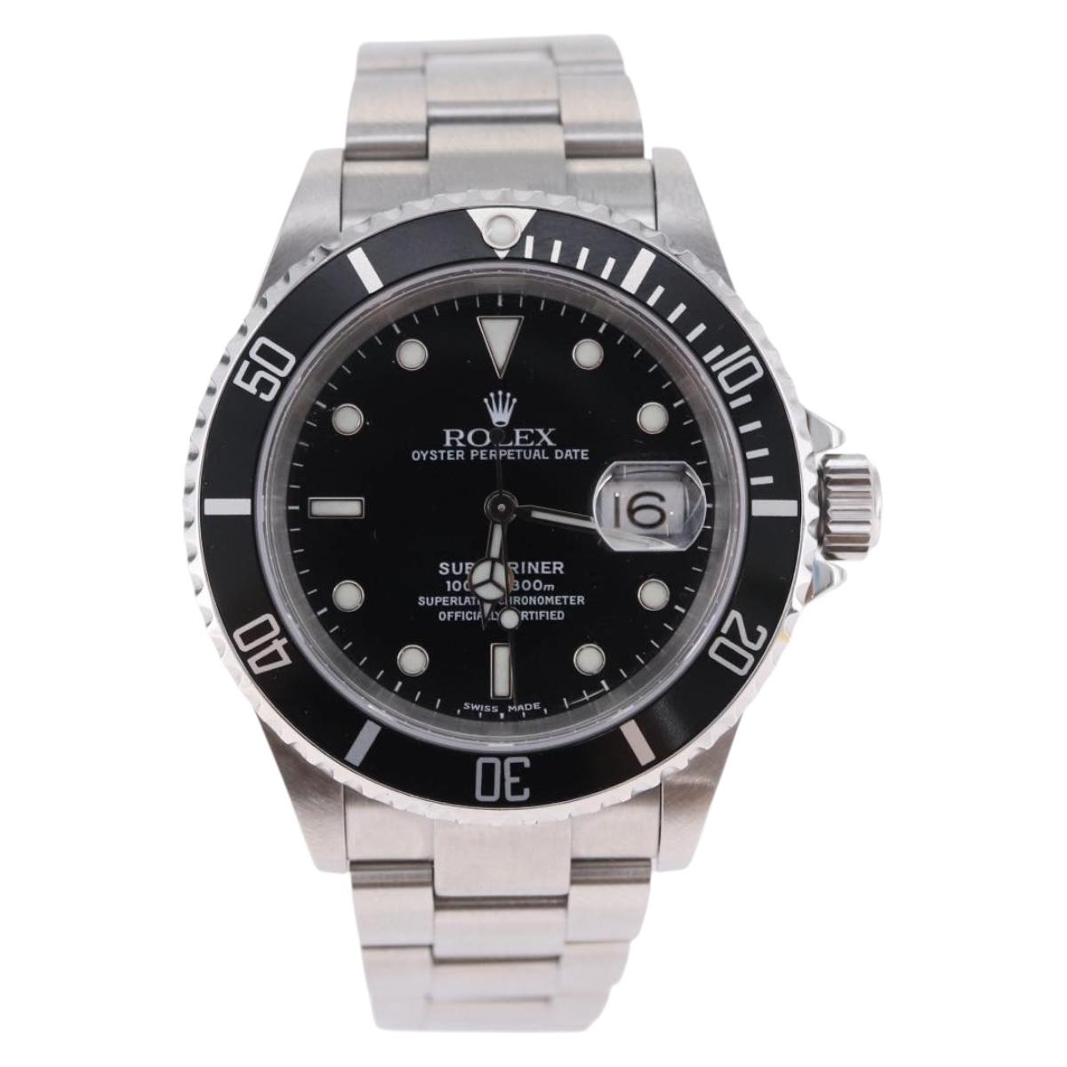 ROLEX Submariner Date Watches Stainless Steel Silver 116520 Auth 191967SM