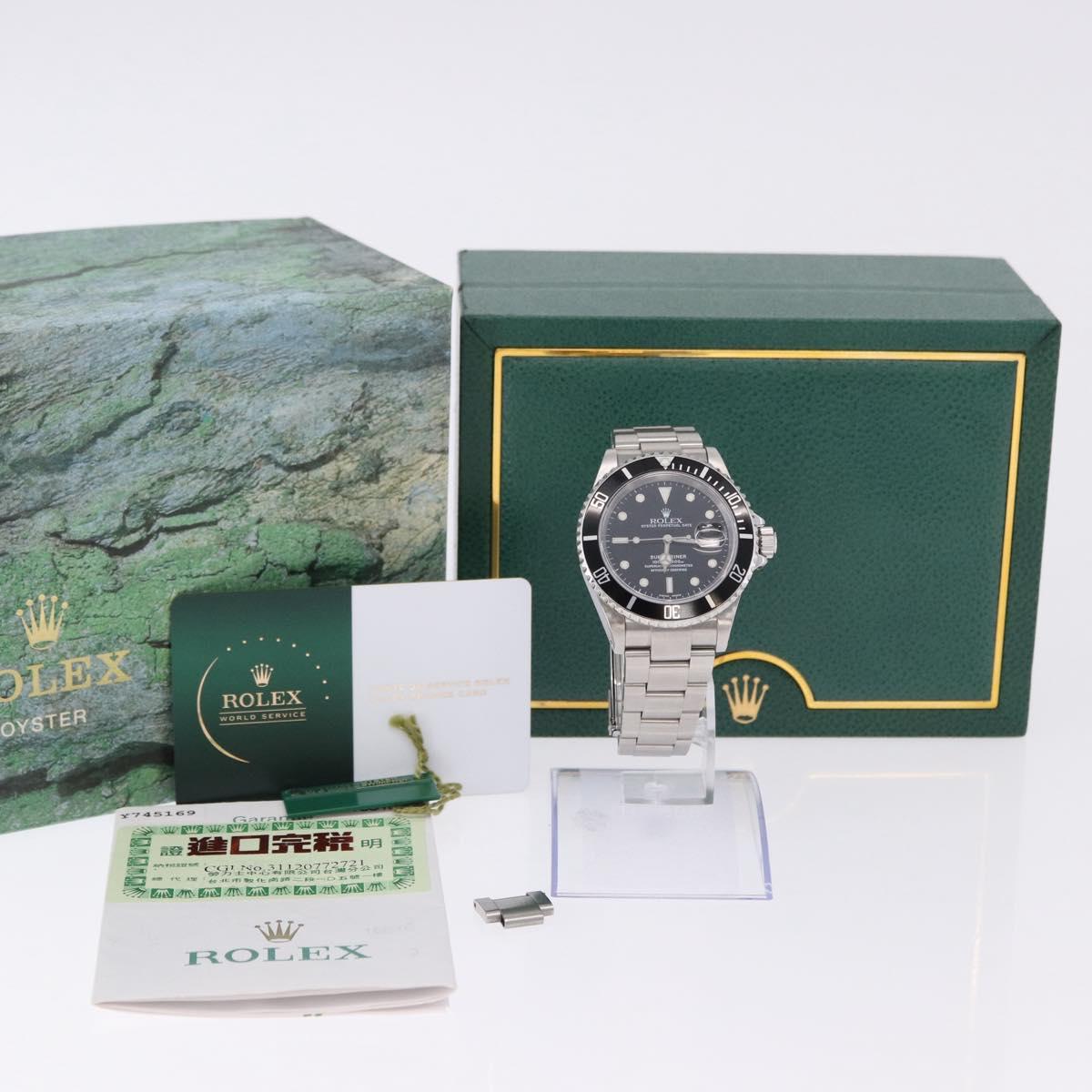 ROLEX Submariner Date Watches Stainless Steel Silver 116520 Auth 191967SM