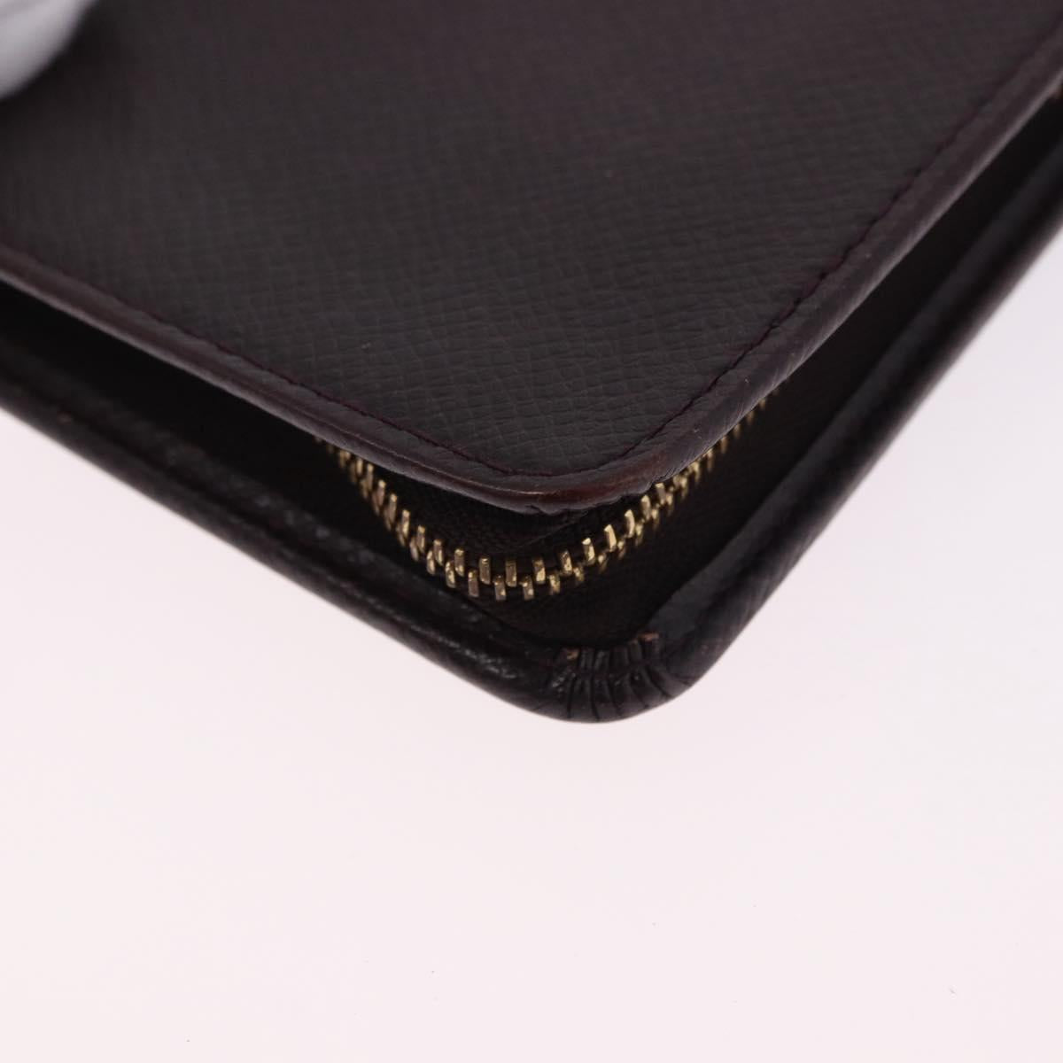 LOUIS VUITTON Taiga Porte Billets Monnaie Zip Wallet Acajou M30676 Auth 191974
