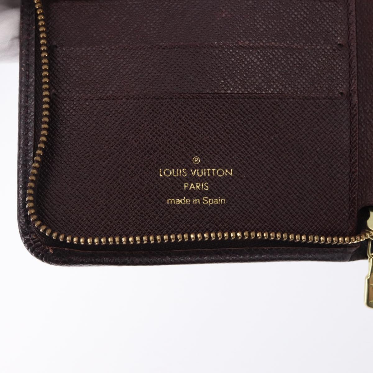 LOUIS VUITTON Taiga Porte Billets Monnaie Zip Wallet Acajou M30676 Auth 191974