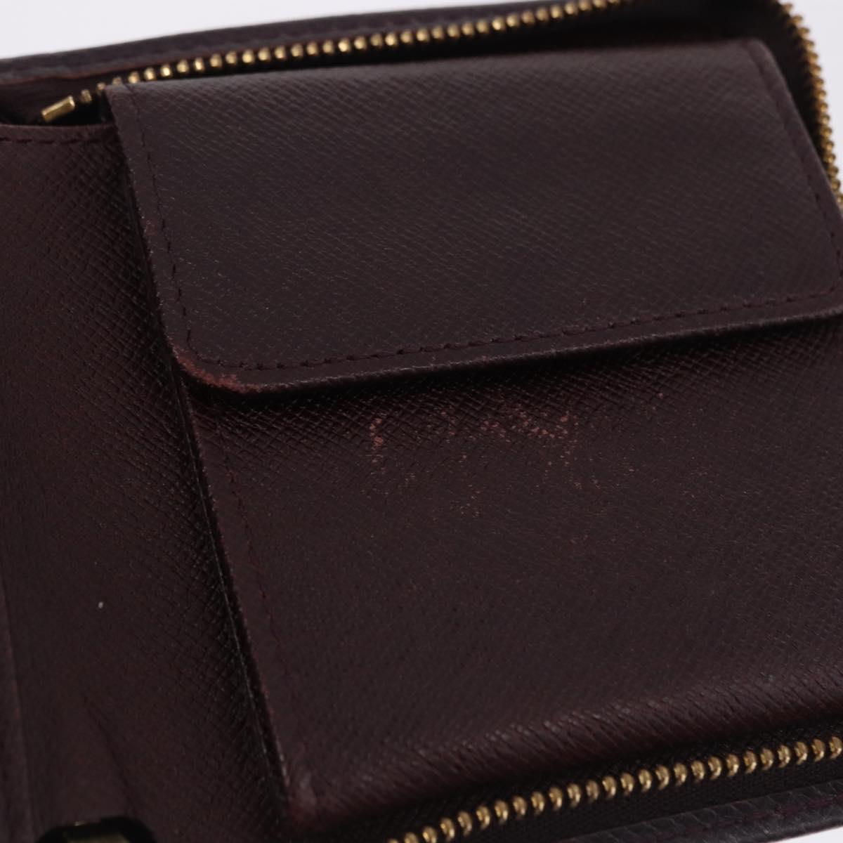 LOUIS VUITTON Taiga Porte Billets Monnaie Zip Wallet Acajou M30676 Auth 191974