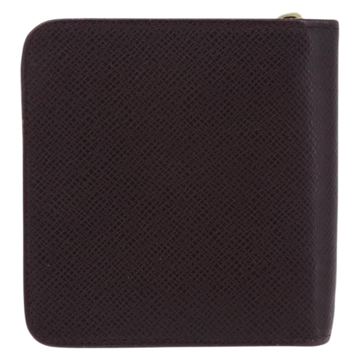LOUIS VUITTON Taiga Porte Billets Monnaie Zip Wallet Acajou M30676 Auth 191974