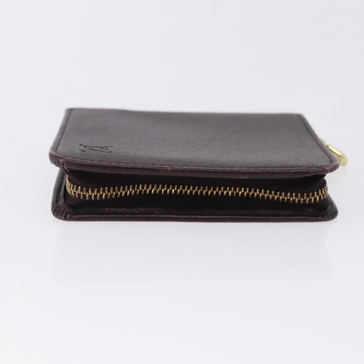 LOUIS VUITTON Taiga Porte Billets Monnaie Zip Wallet Acajou M30676 Auth 191974