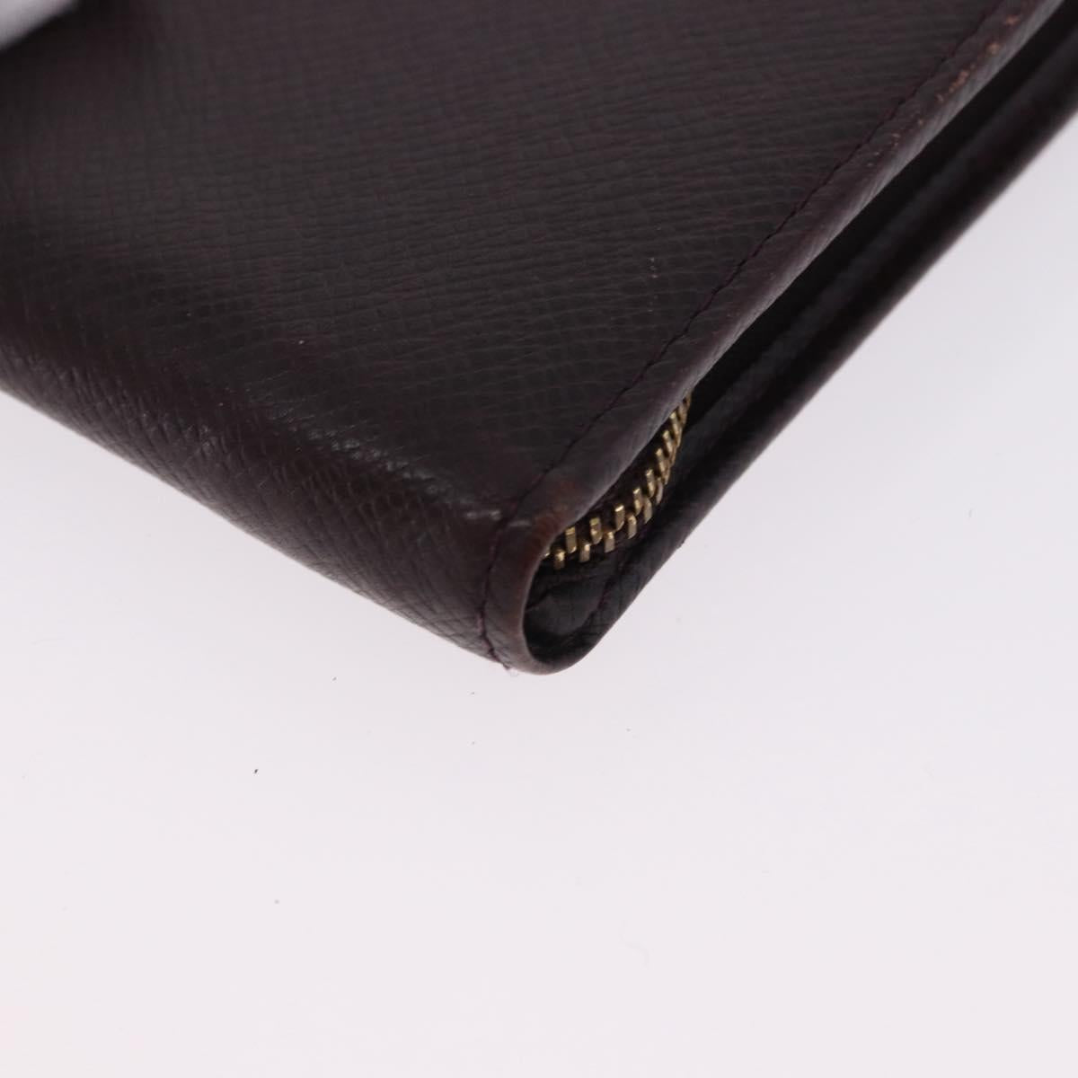 LOUIS VUITTON Taiga Porte Billets Monnaie Zip Wallet Acajou M30676 Auth 191974