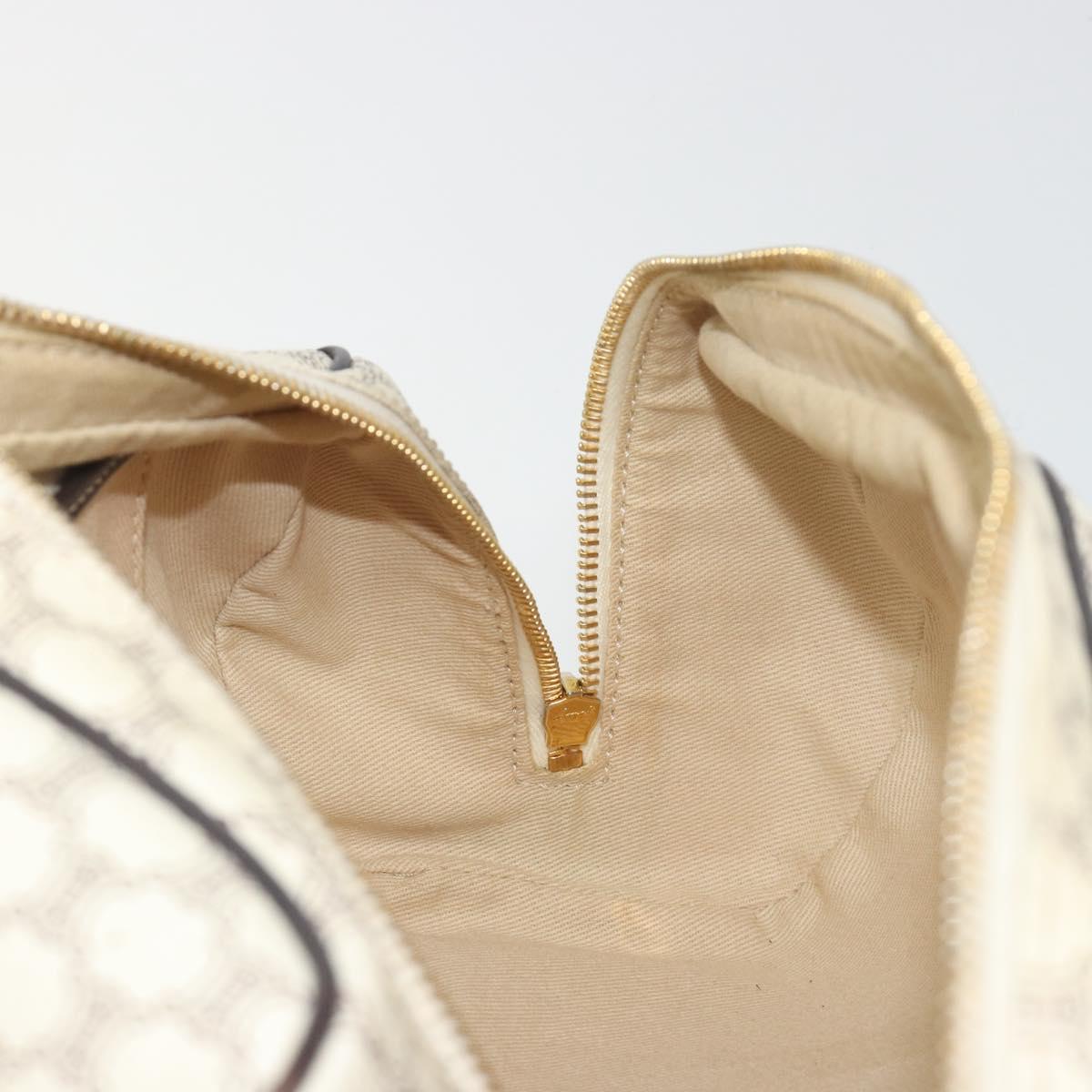CELINE Macadam Canvas Hand Bag PVC Leather Ivory Gold Auth 191981A