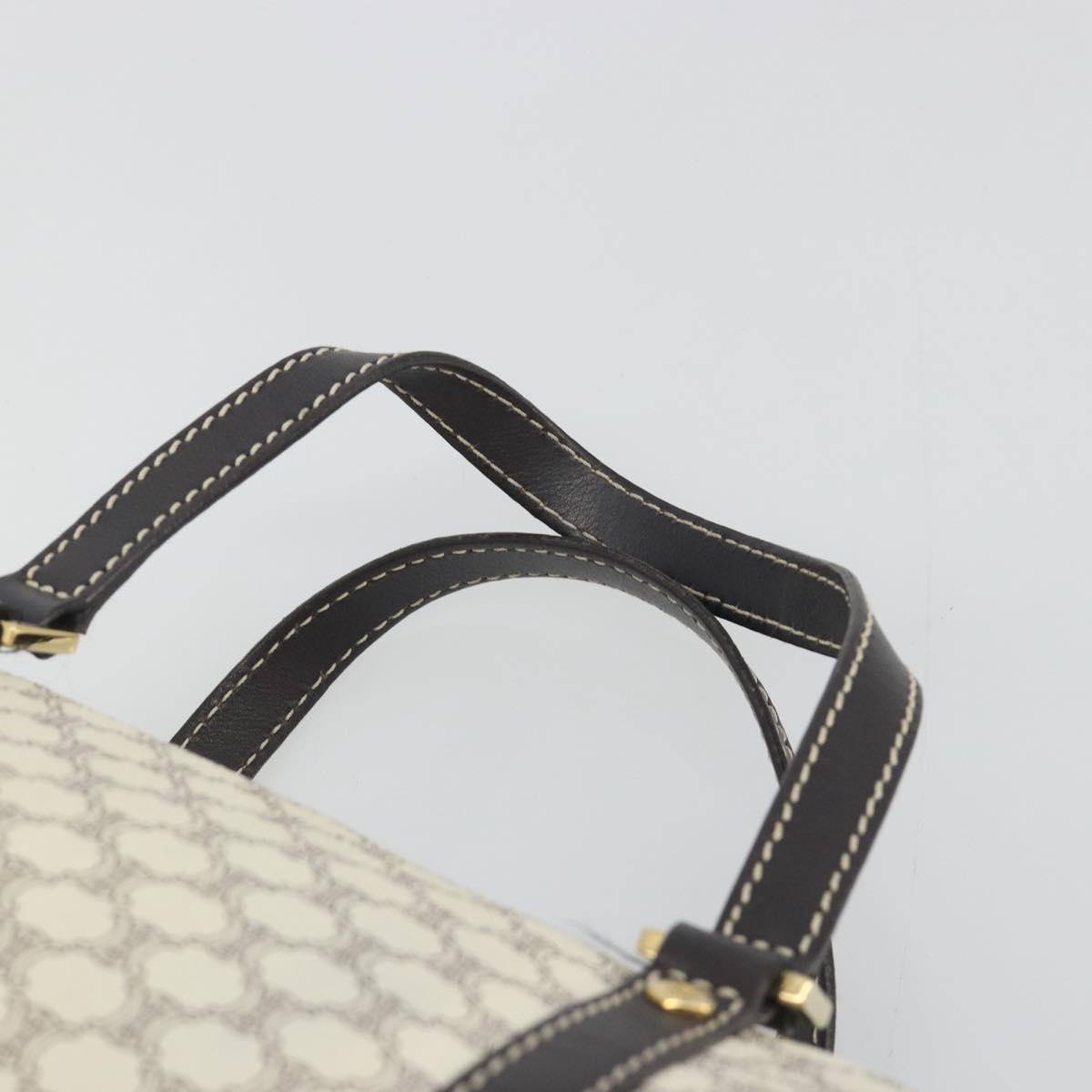 CELINE Macadam Canvas Hand Bag PVC Leather Ivory Gold Auth 191981A