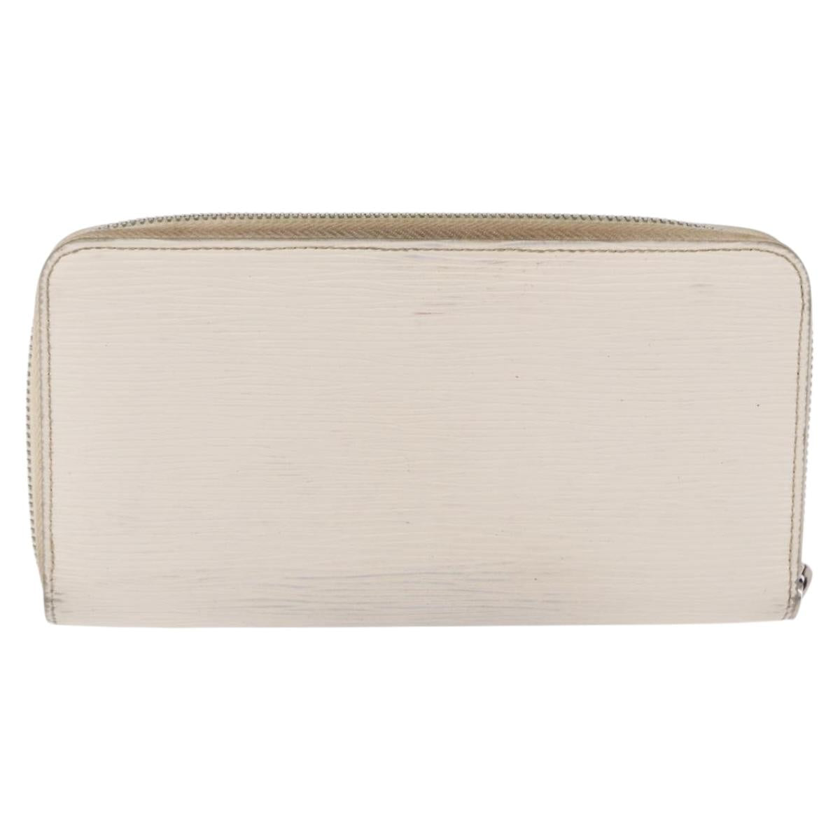 LOUIS VUITTON Epi Zippy Wallet Long Wallet White M6007J LV Auth 191982