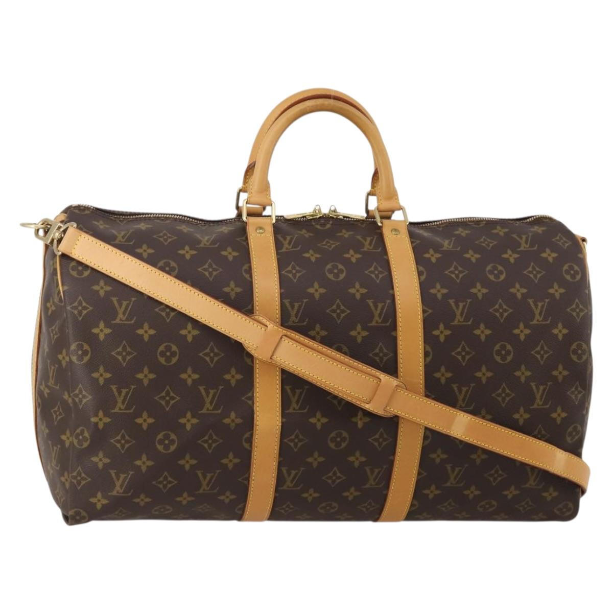 LOUIS VUITTON Monogram Keepall Bandouliere 50 Boston Bag M41416 LV Auth 191991V