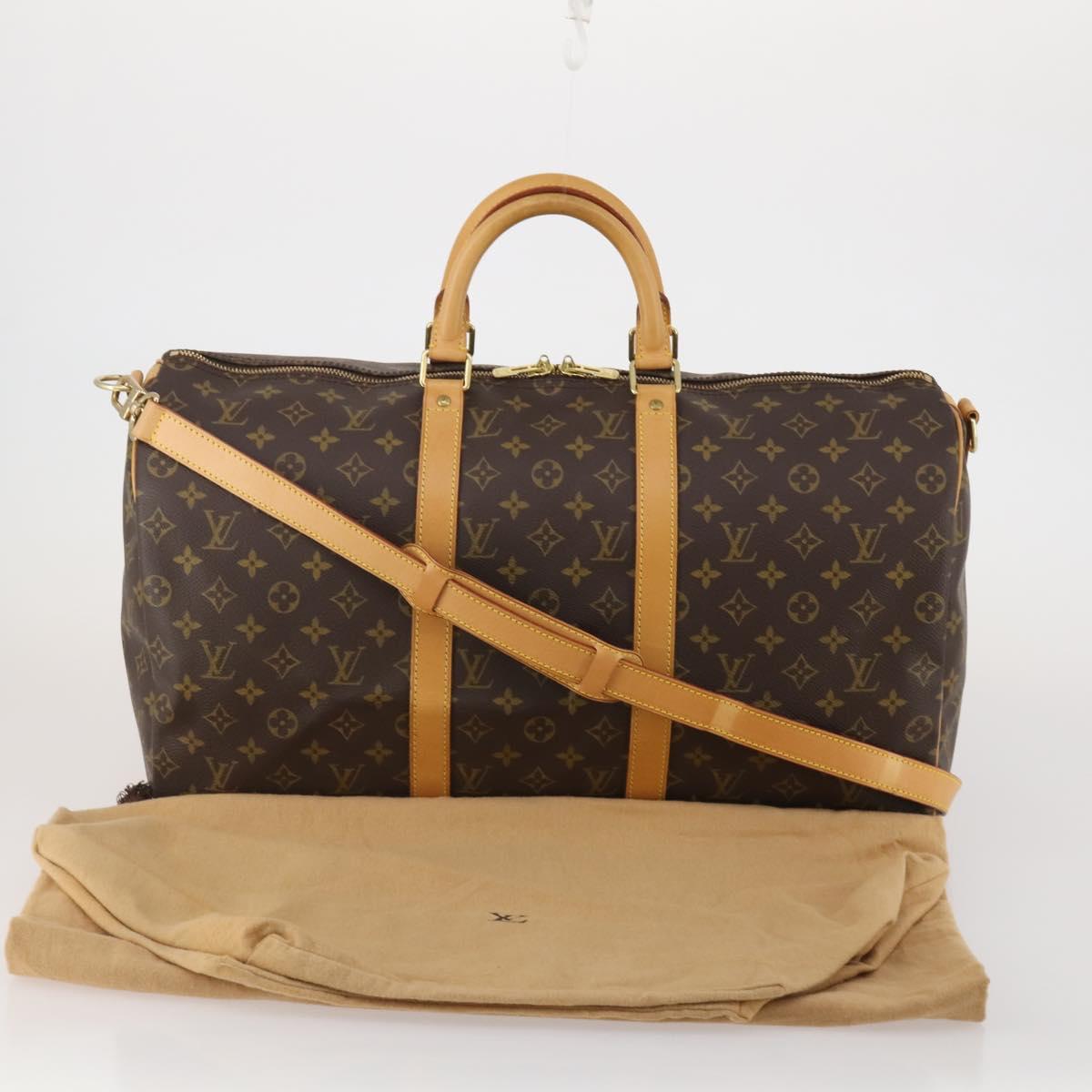 LOUIS VUITTON Monogram Keepall Bandouliere 50 Boston Bag M41416 LV Auth 191991V
