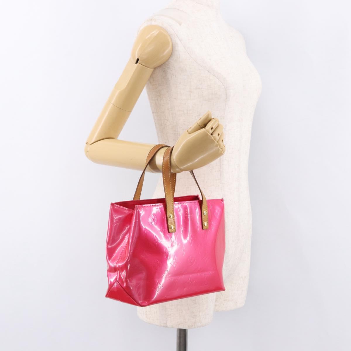 LOUIS VUITTON Monogram Vernis Reade PM Hand Bag Fuchsia Pink M91221 Auth 192000