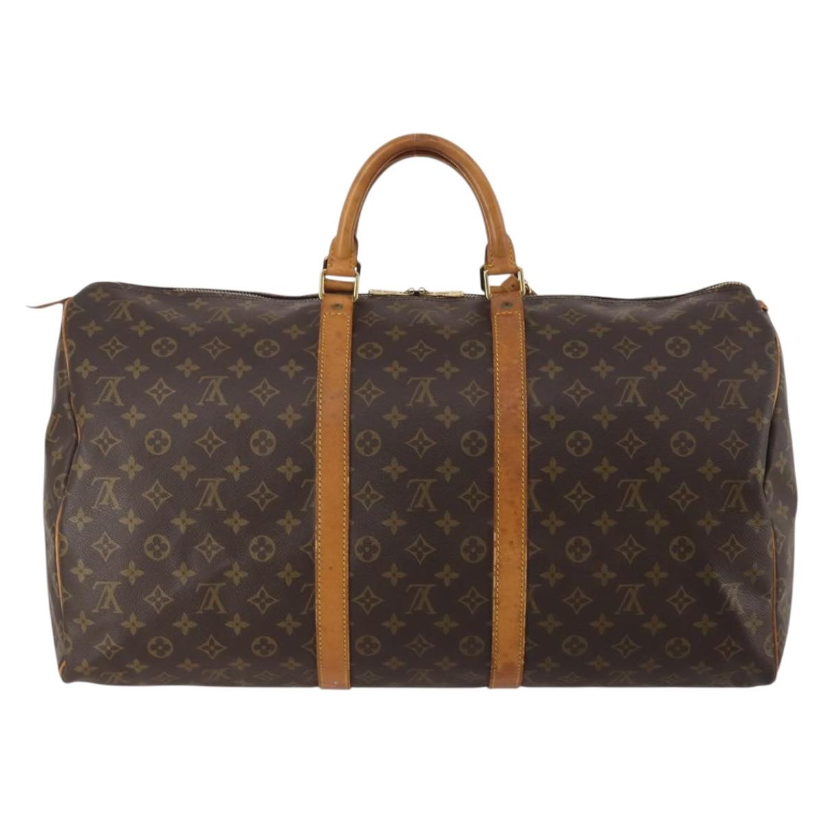 LOUIS VUITTON Monogram Keepall 55 Boston Bag M41424 LV Auth 192001