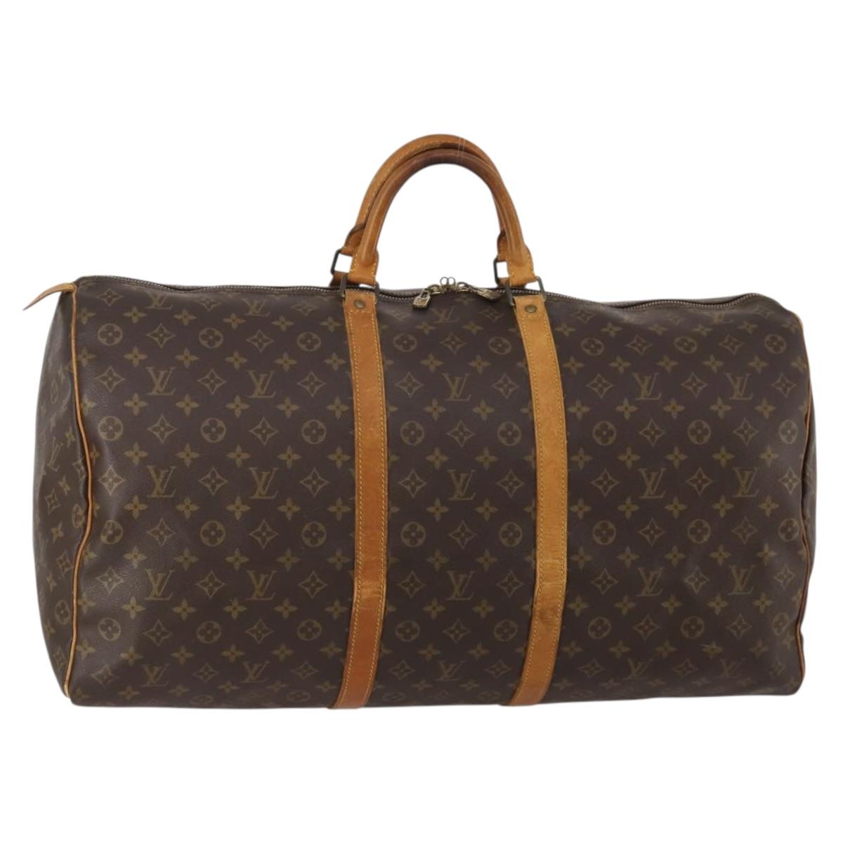 LOUIS VUITTON Monogram Keepall 60 Boston Bag M41422 LV Auth 192002