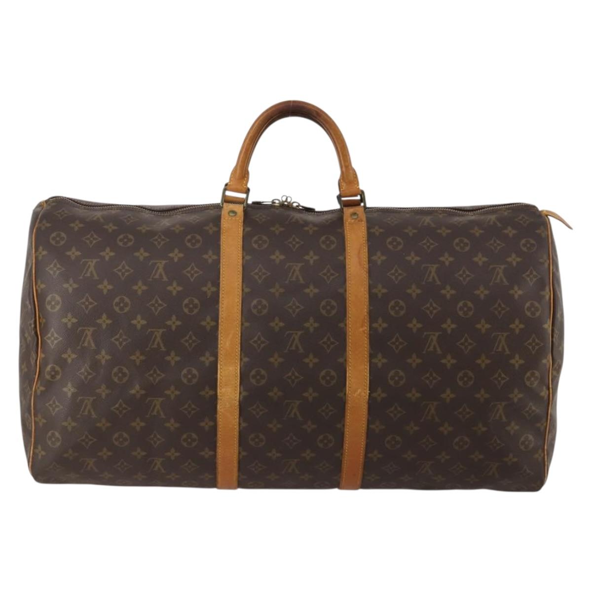 LOUIS VUITTON Monogram Keepall 60 Boston Bag M41422 LV Auth 192002