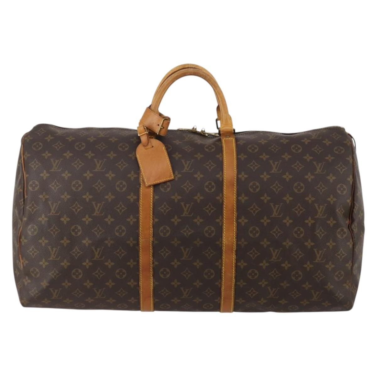 LOUIS VUITTON Monogram Keepall 60 Boston Bag M41422 LV Auth 192005