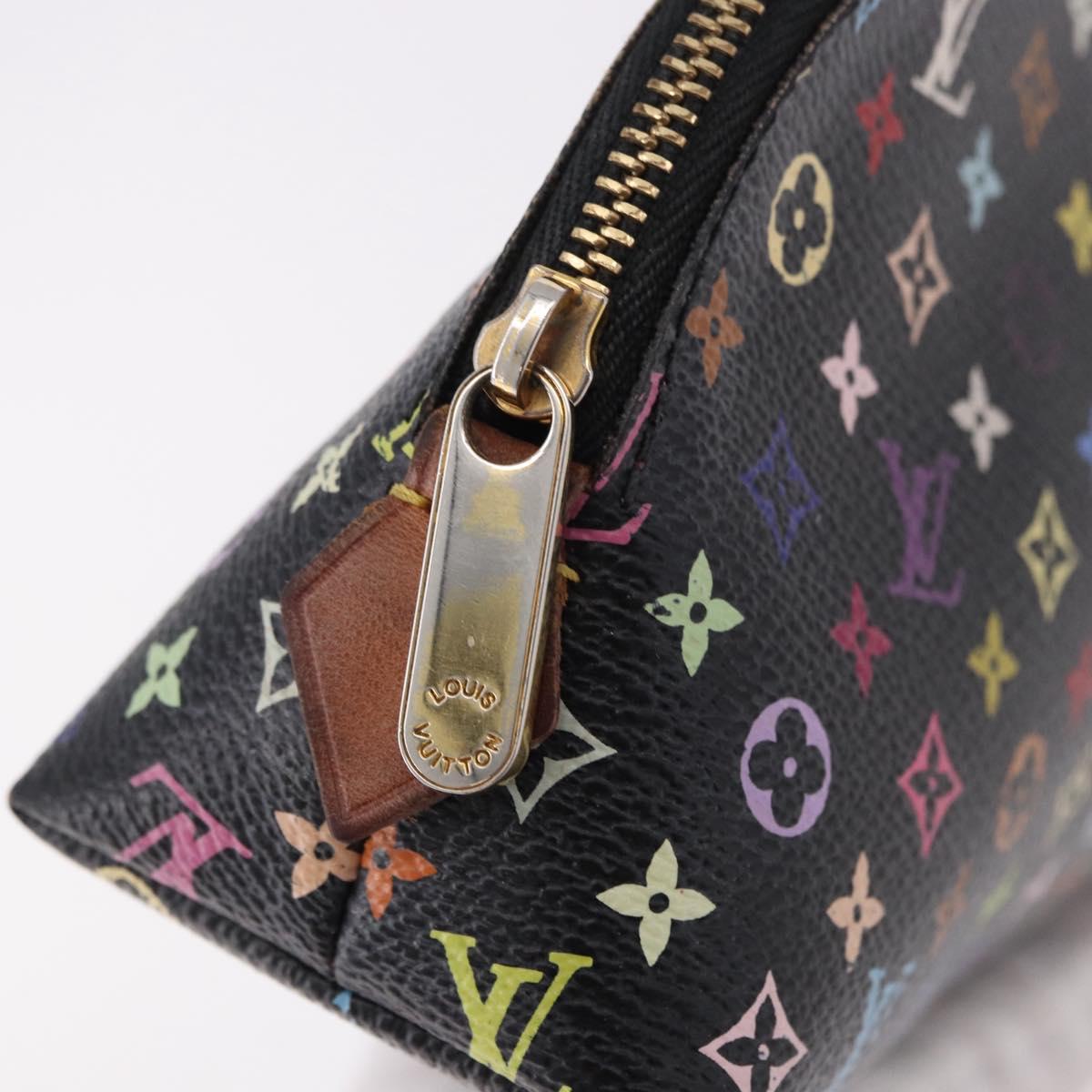 LOUIS VUITTON Monogram Multicolor Pochette Pouch Black M47355 LV Auth 192009