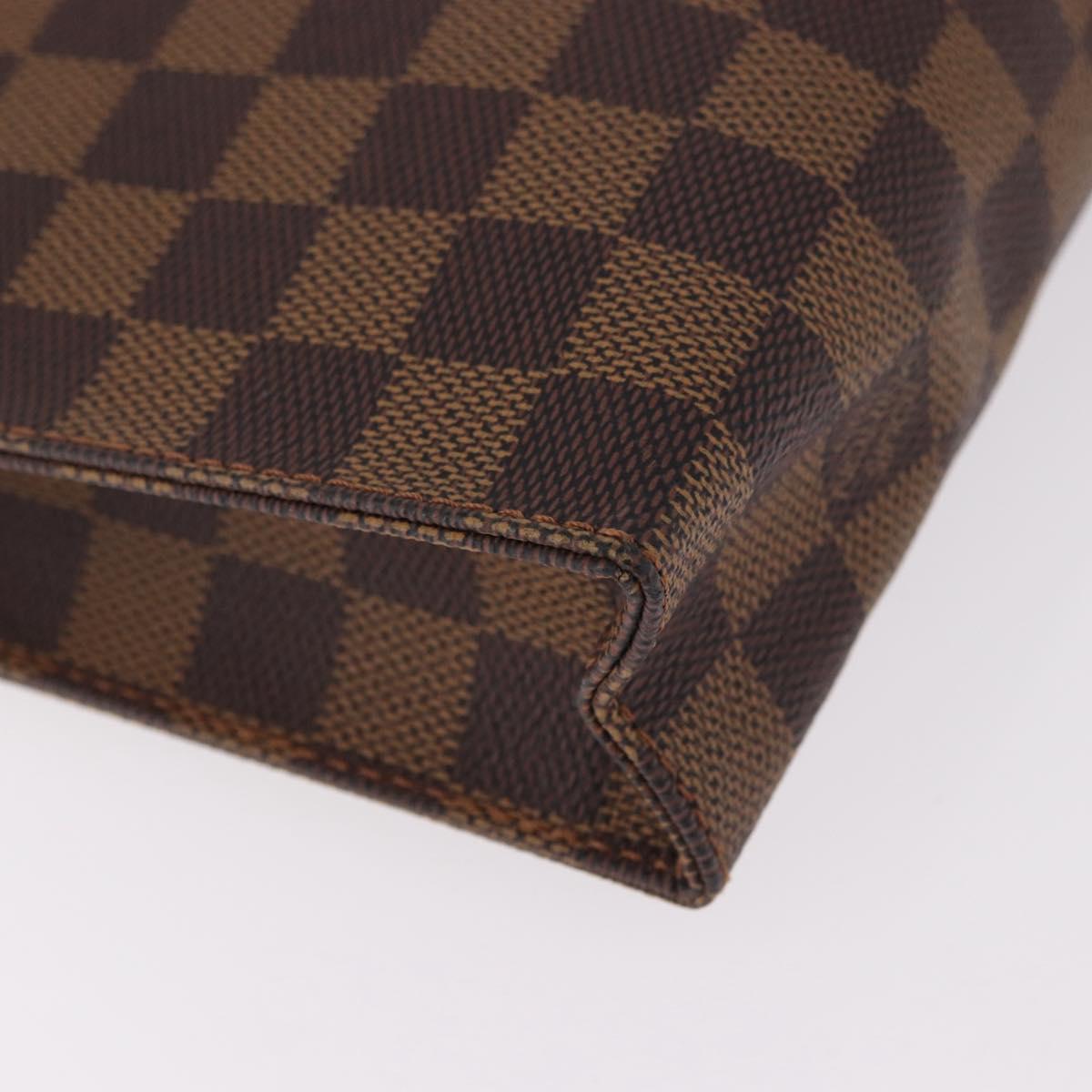 LOUIS VUITTON Damier Ebene Poche Toilette 26 Pouch N47543 LV Auth 192012
