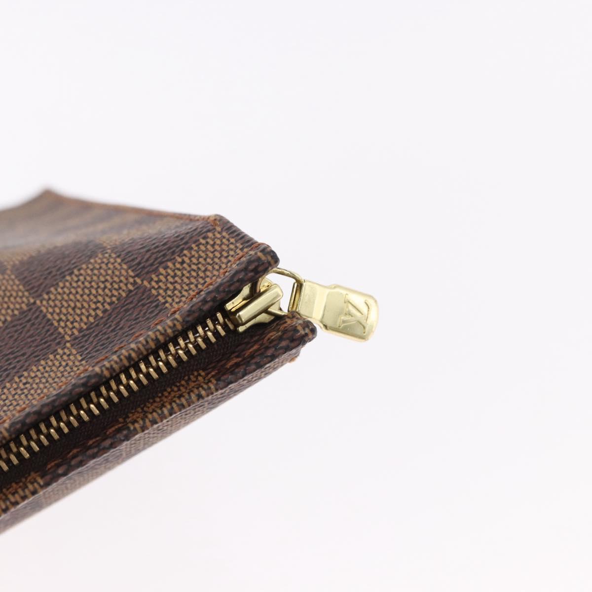 LOUIS VUITTON Damier Ebene Poche Toilette 26 Pouch N47543 LV Auth 192012