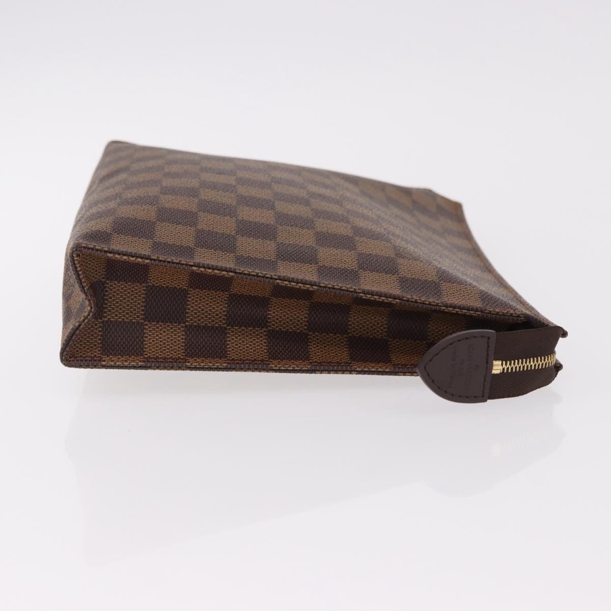 LOUIS VUITTON Damier Ebene Poche Toilette 26 Pouch N47543 LV Auth 192012