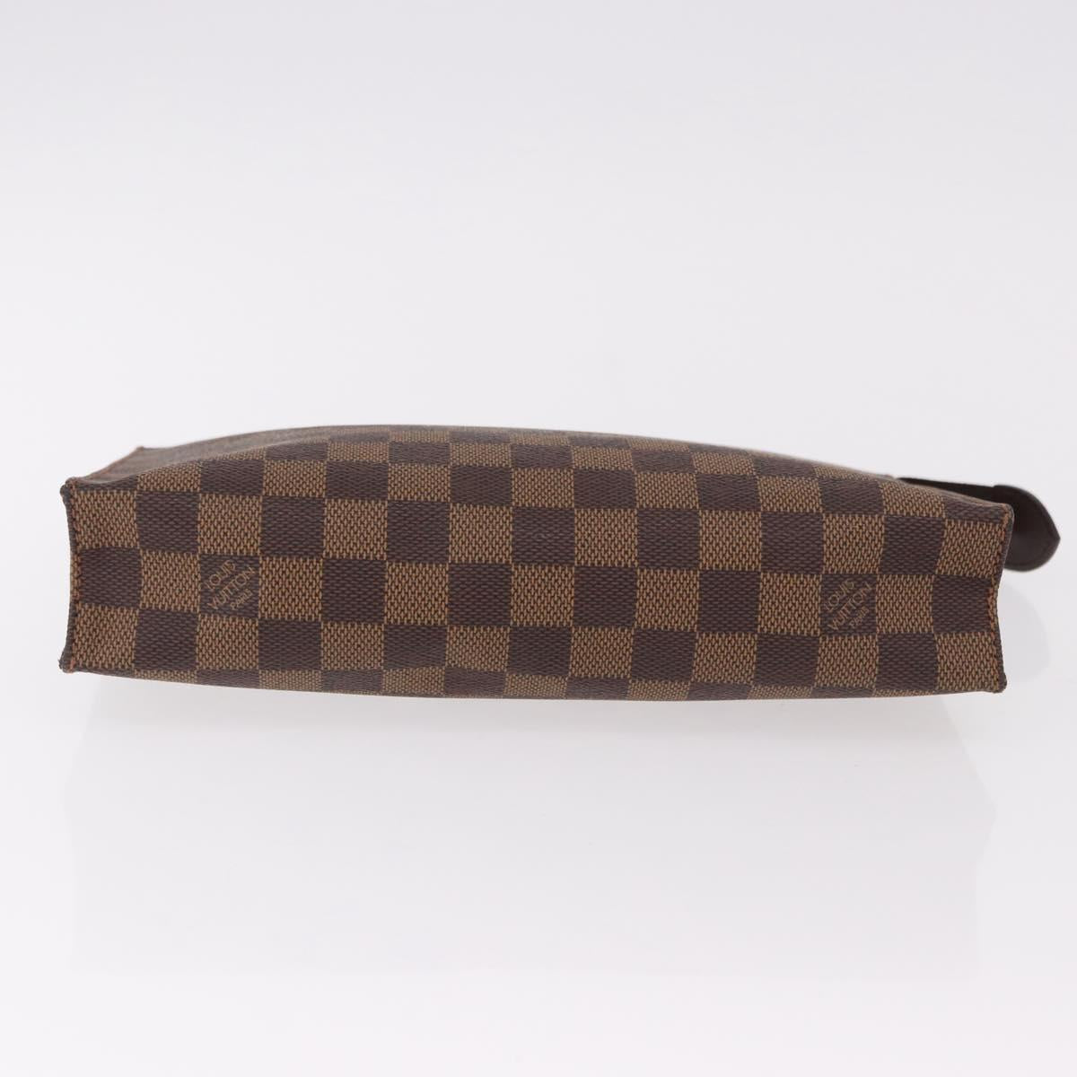 LOUIS VUITTON Damier Ebene Poche Toilette 26 Pouch N47543 LV Auth 192012