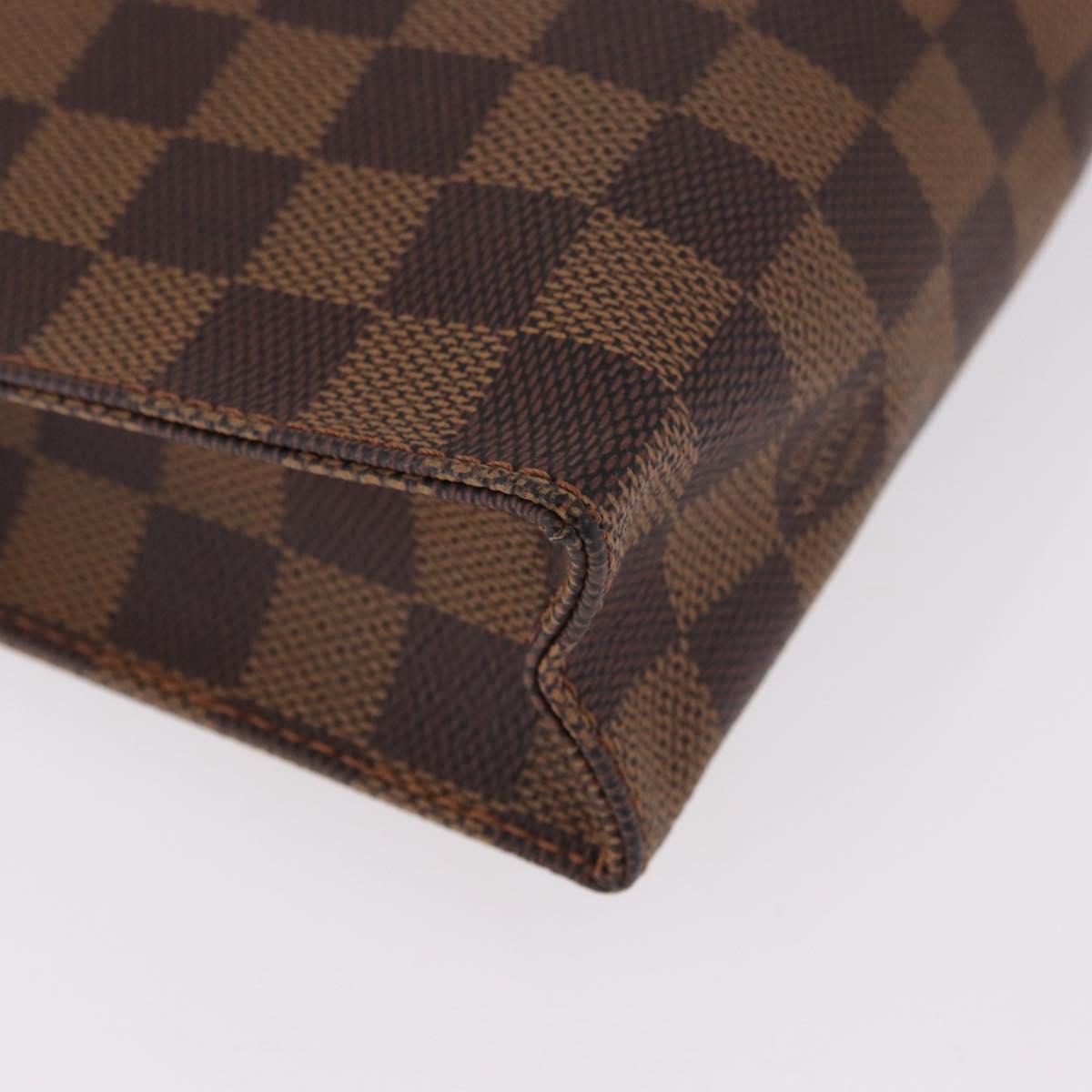 LOUIS VUITTON Damier Ebene Poche Toilette 26 Pouch N47543 LV Auth 192012