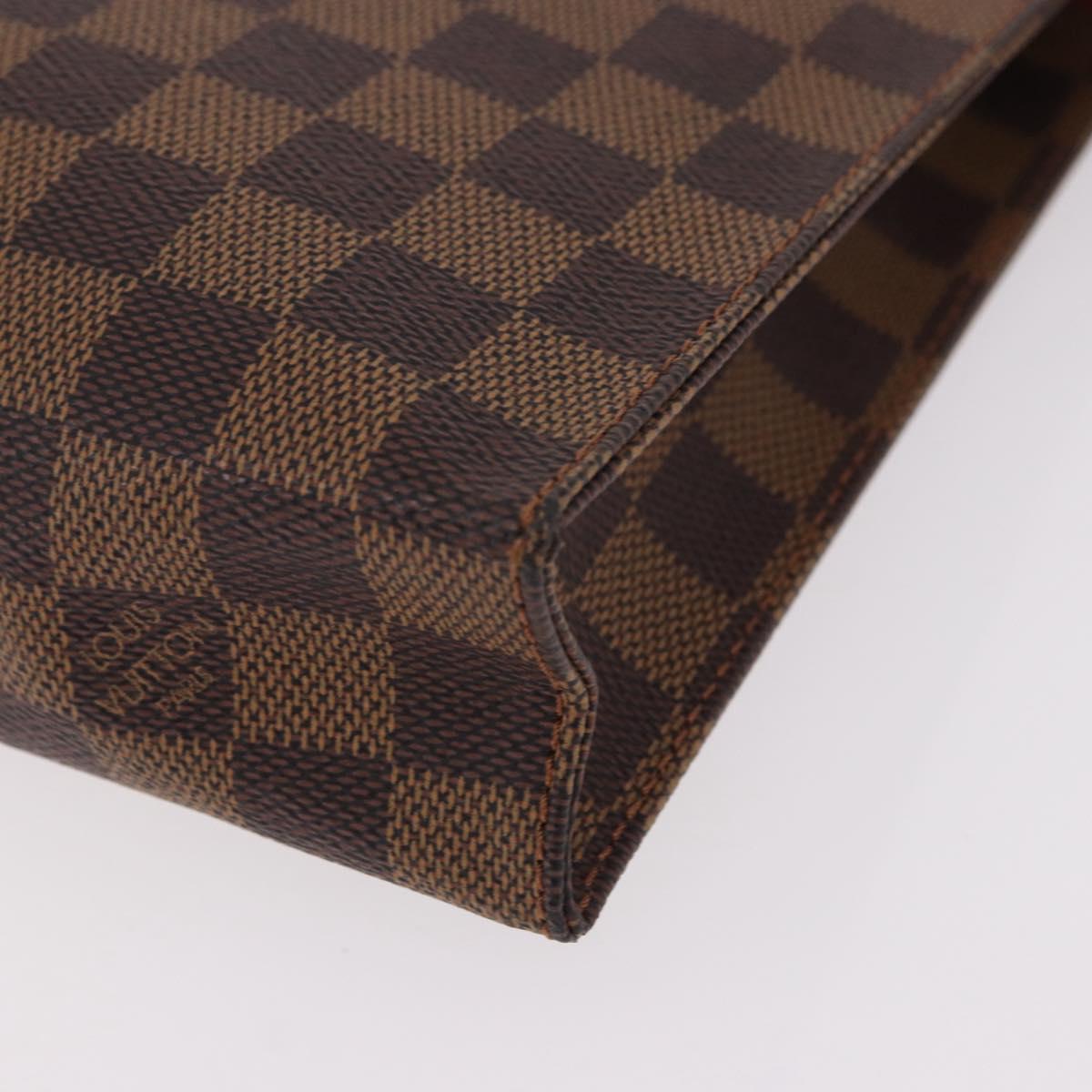 LOUIS VUITTON Damier Ebene Poche Toilette 26 Pouch N47543 LV Auth 192012