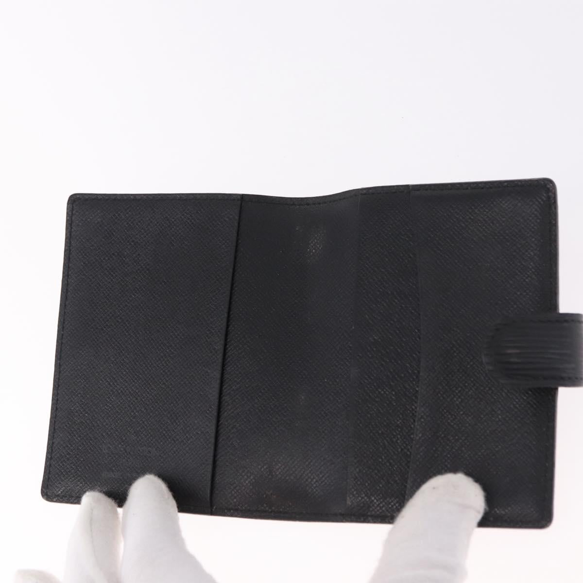 LOUIS VUITTON Epi Agenda Mini Day Planner Cover Black LV Auth 192021