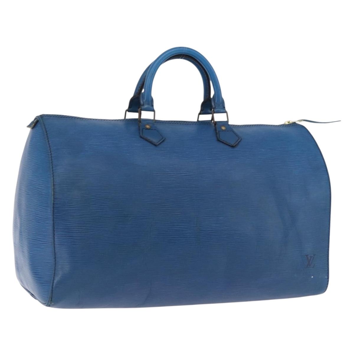 LOUIS VUITTON Epi Speedy 40 Hand Bag Toledo Blue M42985 LV Auth 192027