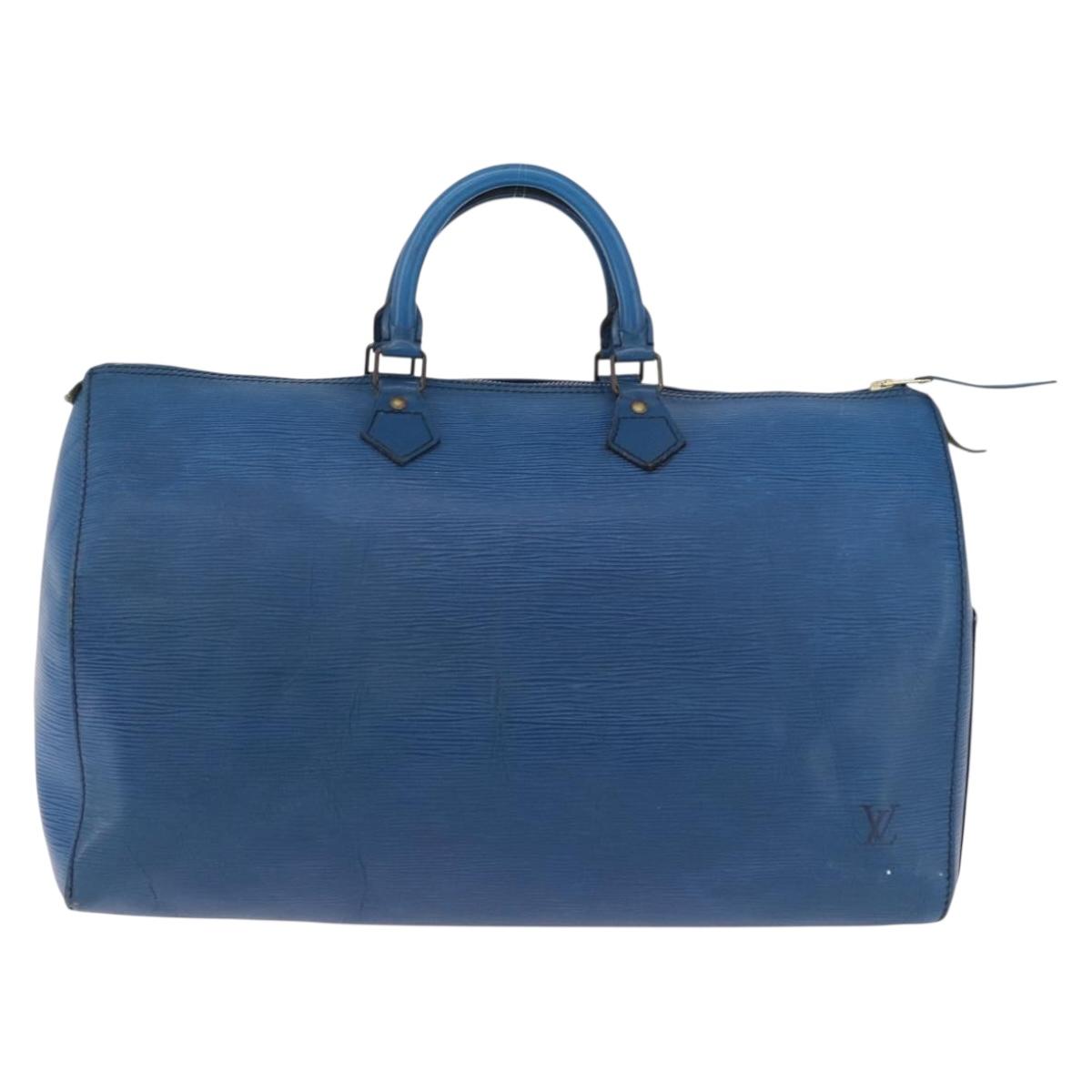 LOUIS VUITTON Epi Speedy 40 Hand Bag Toledo Blue M42985 LV Auth 192027