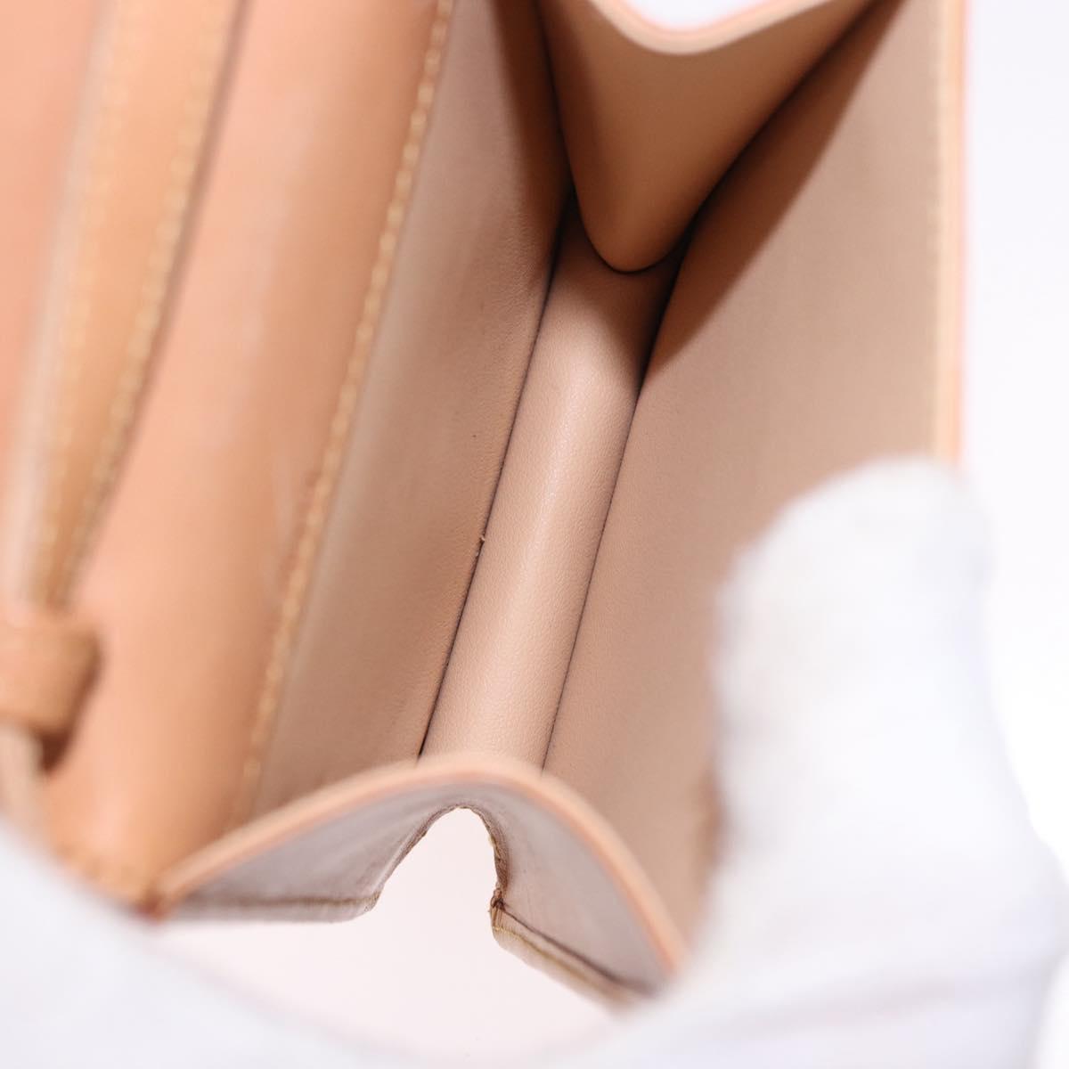 CELINE C Macadam Canvas Shoulder Wallet Suede Pink Gold Auth 192028A