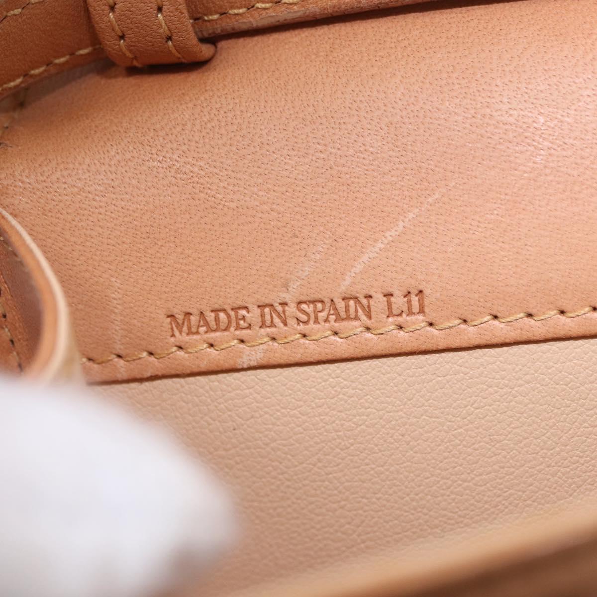 CELINE C Macadam Canvas Shoulder Wallet Suede Pink Gold Auth 192028A