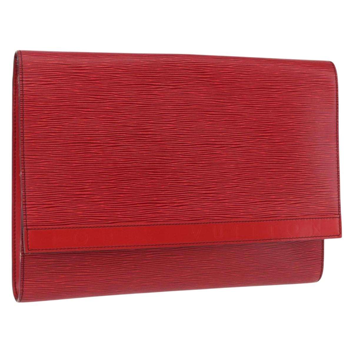 LOUIS VUITTON Epi Pochette Amberop Clutch Bag Red M52587 LV Auth 192037