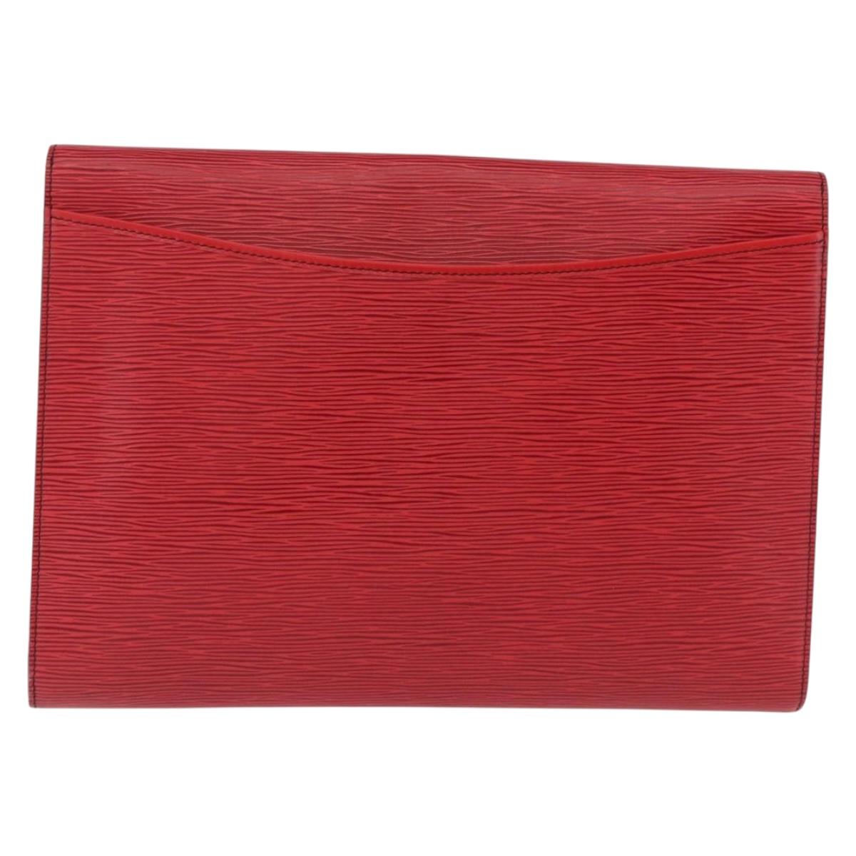 LOUIS VUITTON Epi Pochette Amberop Clutch Bag Red M52587 LV Auth 192037