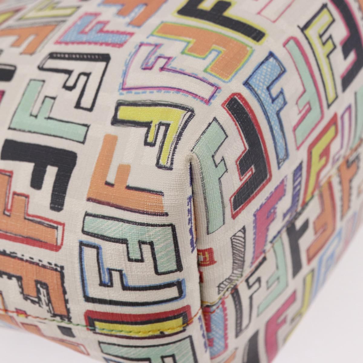 FENDI Zucca Canvas Tote Bag PVC Multicolor Gold Auth 192040A