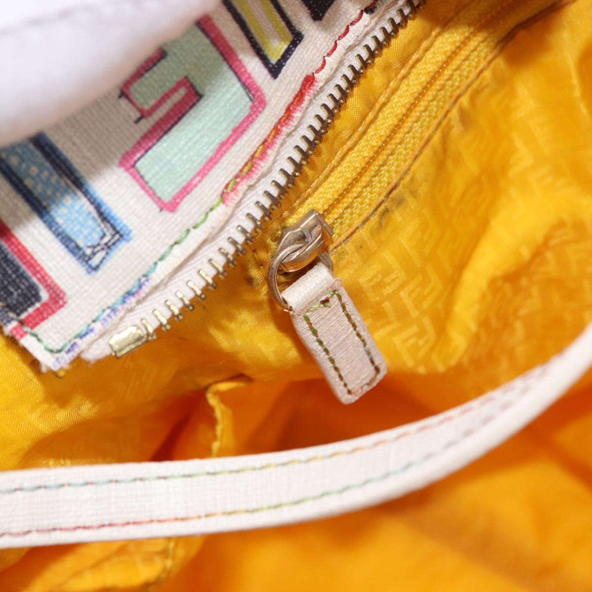 FENDI Zucca Canvas Tote Bag PVC Multicolor Gold Auth 192040A