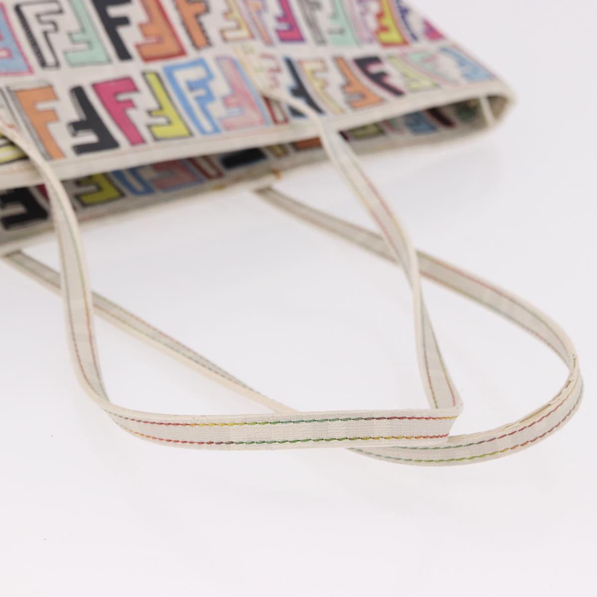 FENDI Zucca Canvas Tote Bag PVC Multicolor Gold Auth 192040A