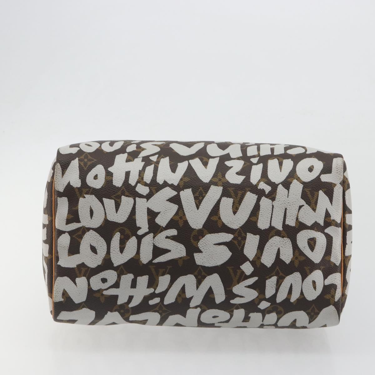 LOUIS VUITTON Monogram Graffiti Speedy 30 Bag White M92195 LV Auth 192043SAV